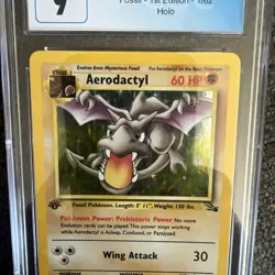 PSA 9 1999 Pokemon Aerodactyl Holo 1st Edition Card Fossil - Image 2
