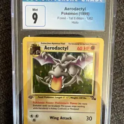 PSA 9 1999 Pokemon Aerodactyl Holo 1st Edition Card Fossil - Image 3