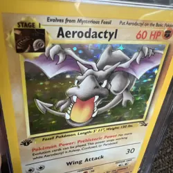PSA 9 1999 Pokemon Aerodactyl Holo 1st Edition Card Fossil - Image 5