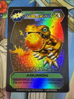 Bandai Digimon 2002 D-Tector Agumon Series 3 Card DT-85 Rookie Foil Holo - Image 1