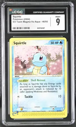 CGC 9 MINT Squirtle 2004 EX Team Magma Vs Aqua 46/95 Pokemon Card - Image 1