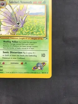 Pokemon Cards: Gym Heroes 1st Edition Rare: Sabrina's Venomoth 34/132 - Image 4