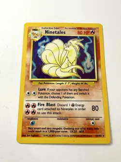 Ninetales 12/102 Base Set Holo Rare Vintage WOTC Pokemon Card 1999 NM/EX - Image 1