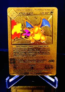 Pokemon Charizard Gold Foil Fan Art Textured Card 1999 04/102 HP120 - Image 1