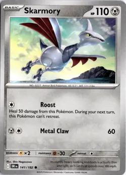 Skarmory 141/182 SV10: Destined Rivals Pokemon Card TCG - Image 1