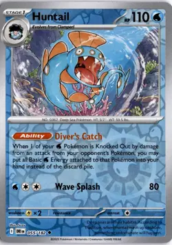 Huntail 055/182 Reverse Holo SV10: Destined Rivals Pokemon Card TCG - Image 1