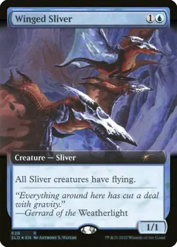 [1x] Winged Sliver - Foil - Extended Art Near Mint, English Secret Lair MTG Magi - Image 1