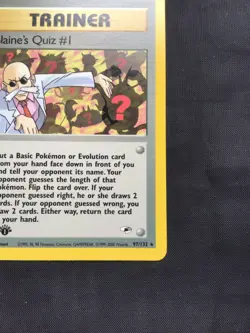 Pokemon Cards: Gym Heroes 1st Edition Rare: Blaine's Quiz #1 97/132 - Image 4