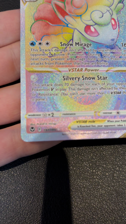 Alolan Vulpix VSTAR 197/195 SWSH Silver Tempest Rainbow Rare Holo Pokemon TCG NM - Image 2