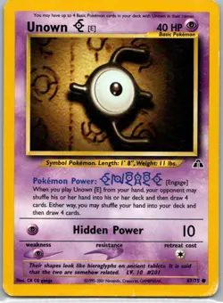 Pokemon TCG Unown E 67/75 Neo Discovery MP - Image 1