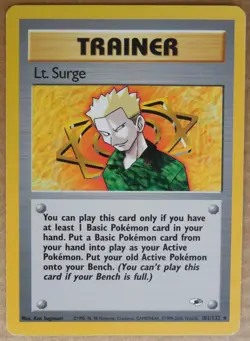 Lt. Surge 101/132 Rare Non-Holo Gym Heroes Set Pokemon Trainer LP - Image 1
