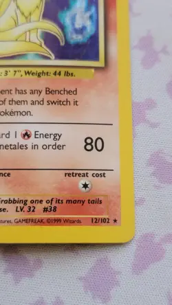 Pokemon TCG Ninetales 012/102 Base Set Holo - Image 4