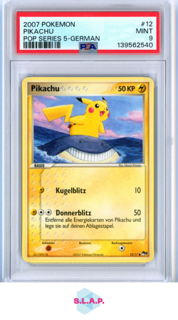 PIKACHU POP SERIES 5-GERMAN POKEMON POP SERIES 5 2007 12 PSA 9 - Image 1