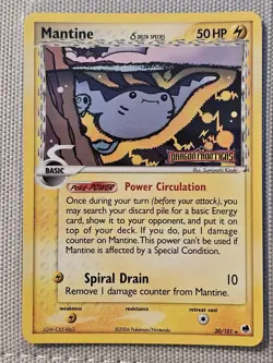 Pokemon TCG Mantine Holo Stamped Rare 20/101 Dragon Frontiers 2006 - Image 1