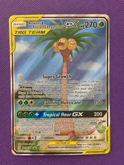 Pokemon TCG Rowlet & Alolan Exeggutor Tag Team GX Unified Minds 215/236 - LP - Image 1