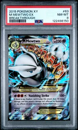 Pokemon PSA 8 M Mewtwo Ex #63 XY Breakthough 2015 English - Image 2