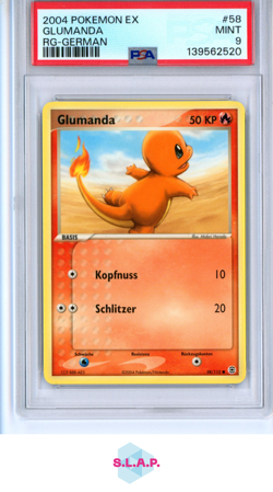 GLUMANDA RG-GERMAN POKEMON EX FIRE RED & LEAF GREEN 2004 58 PSA 9 - Image 1