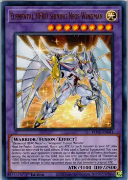 Yugioh POTE-EN041 Elemental HERO Shining Neos Wingman 1ST EDITION NM - Image 1