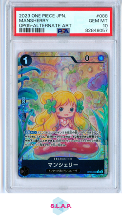 MANSHERRY ALT ART ONE PIECE JAP OP05-AWAKENING OF THE NEW ERA 2023 088 PSA 10 - Image 1