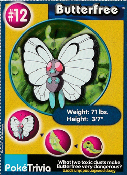 Vintage 1999 Pokemon Burger King PokeTrivia Movie Card '#12 Butterfree', LP - Image 1