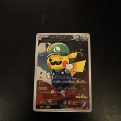 Poncho-Wearing Luigi Pikachu 296/XY-P Full Art Japanese CUST0M Fan Art Card - Image 1
