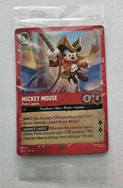 2025 Disney Lorcana Mickey Mouse Pirate Captain PROMO CARD - Image 1
