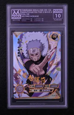 FLAWLESS Tobirama Senju Hokage NR-OR-106 Naruto Kayou Card Mana Graded - Image 2