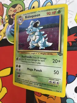 Pokemon Nidoqueen TCG Jungle Holo Card 7/64 Unlimited Holo Rare LP - Image 3