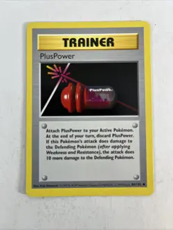 Pokemon Plus Power Trainer Card Shadowless 84/102 Vintage Base Set Regular WOTC - Image 1