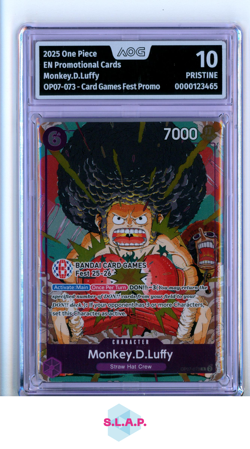 MONKEY.D.LUFFY ONE PIECE 2025 OP07-073 CARD GAMES FEST PROMO AOG 10 - Image 1