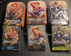 One Piece EMPTY Tin Set Vol 2 + Promos (Luffy P075 / Sabo P073 / Ace P074) EN - Image 1