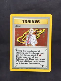 Pokemon Cards: Gym Challenge Rare Holo: Blaine 17/132 - Image 1