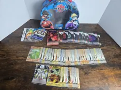 Lot of 84 Bakugan Cards And Tin - 39 Magnetic & 45 Non-Magnetic - Image 1