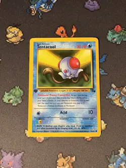 Pokemon Cards Tentacool 56/62 Fossil FIRST EDITION WOTC - (NM-) #1 - Image 1