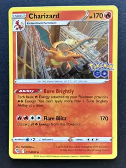 Pokemon TCG Charizard Holo Rare Card Pokemon Go 010/078 Trading Card - Image 1