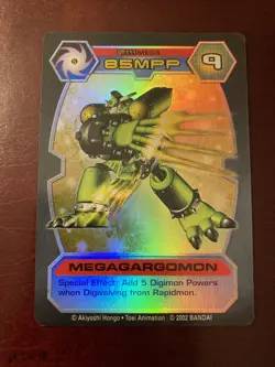 Digimon D-Tector MEGAGARGOMON Holo Foil TCG Card 2002 Bandai, DT-111 MEGA 85MPP - Image 1