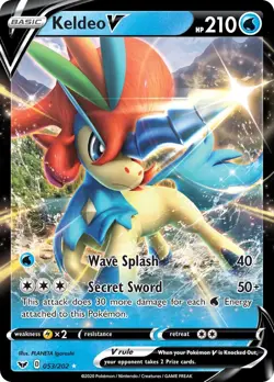 Keldeo V 053/202 Ultra Rare SWSH01: Sword & Shield Base Set Pokemon Card - Image 1