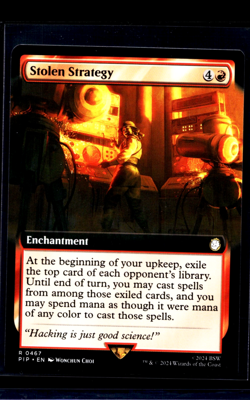 2024 MTG Magic the Gathering PIP Fallout Borderless #467 Stolen Strategy - Image 1