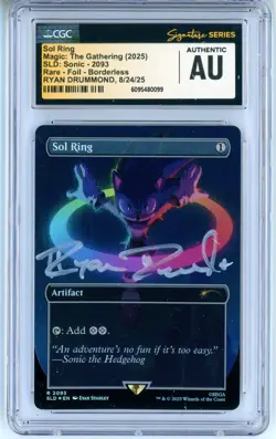 CGC Signed Ryan Drummond Sol Ring (2093) (Rainbow Foil) Secret Lair Sonic Foil - Image 1