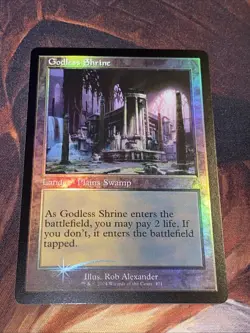 Godless Shrine X1 Mtg Ravnica Remastered Nm Foil Retro Frame - Image 1