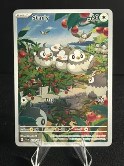 Pokemon Card - Starly Scarlet & Violet Base Set 221/198 Holo Illustration Rare - Image 3