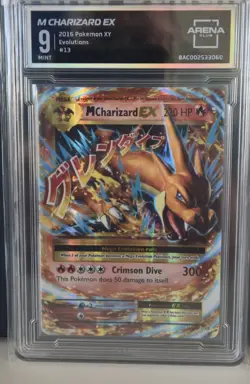 M Charizard EX 13/108 XY Evolutions Pokemon Card Graded Arena 9 - Image 1