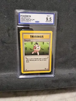 Pokemon 1999 Fossil Recycle Trainer Card 61/62 CCG 9.5 Wizards of the Coast - Image 1