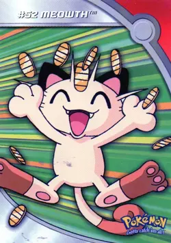 Pokemon #52 Meowth Card HV9 Heroes & Villains Topps TV Animation Series 3 - Image 1