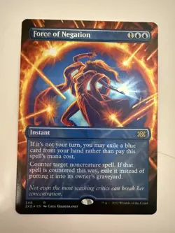 MTG: Force of Negation Borderless FOIL Card Double Masters 2022 - NM - Image 1