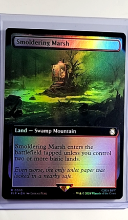 2024 MTG Magic the Gathering Fallout Extended Art Foil #510 Smoldering Marsh LP - Image 1