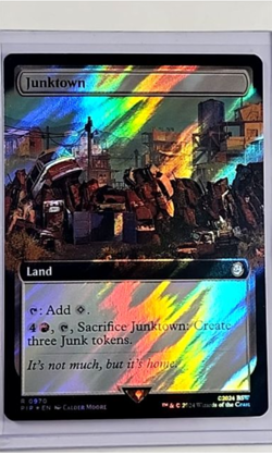 2024 MTG Magic The Gathering PIP Fallout Extended Art Surge Foil #970 Junktown - Image 1