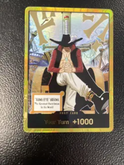 DON!! Card Gold Frame Mihawk OP14 - The Azure Sea's Seven | One Piece Card Game - Image 1