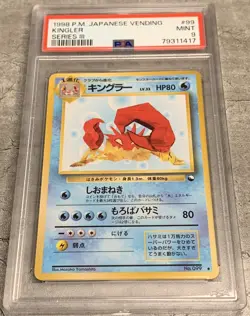 Pokemon Card Japanese Kingler PSA 9 Mint, Vending Series III #99, 1998 - Image 1
