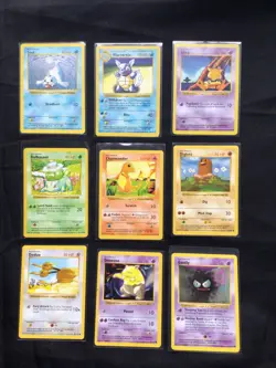 Pokemon Cards: Shadowless Base Set 53 Card Non-Holo Lot - Image 3
